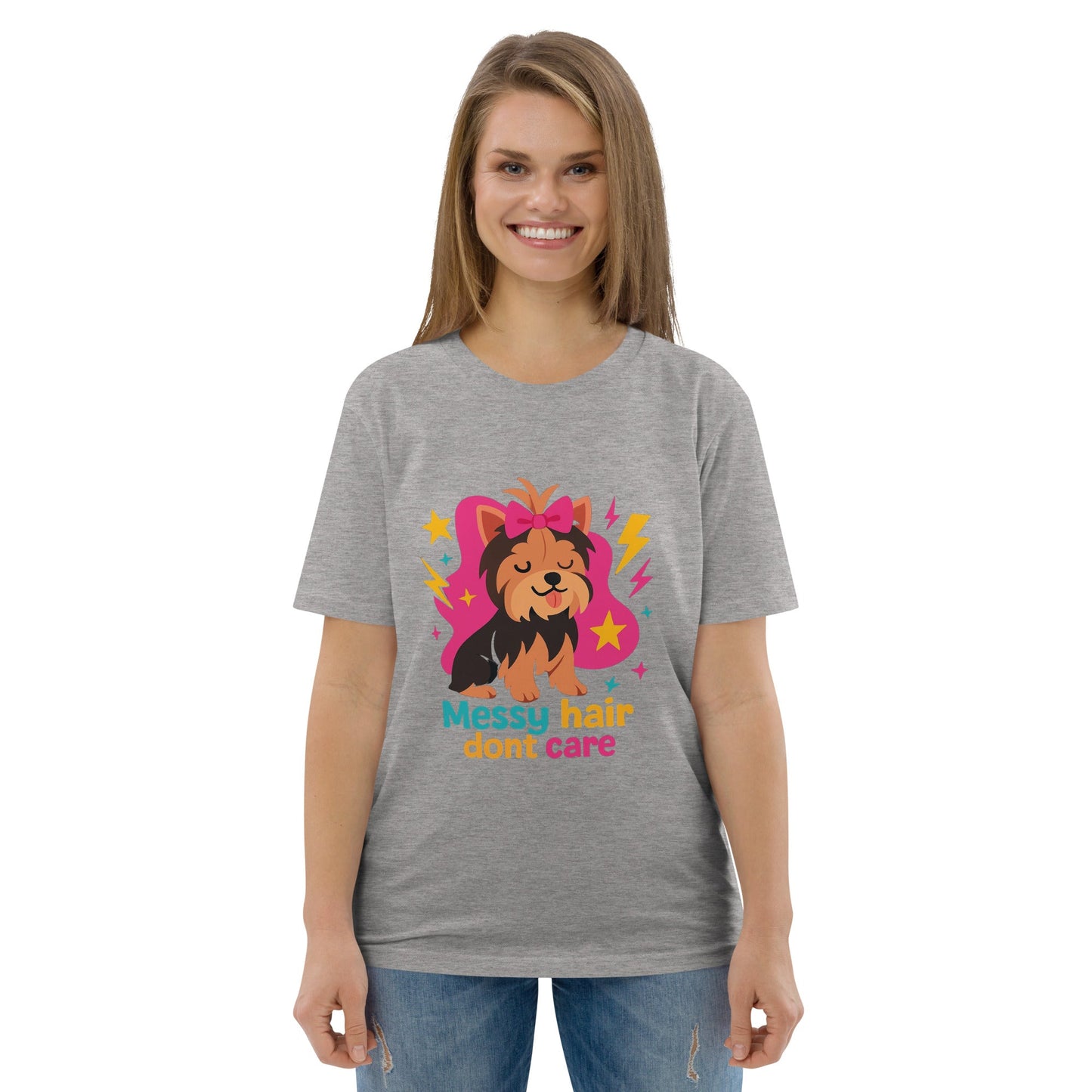 Unisex - Bio - Baumwoll - T-Shirt - Messy Hair - Hundeo Shop