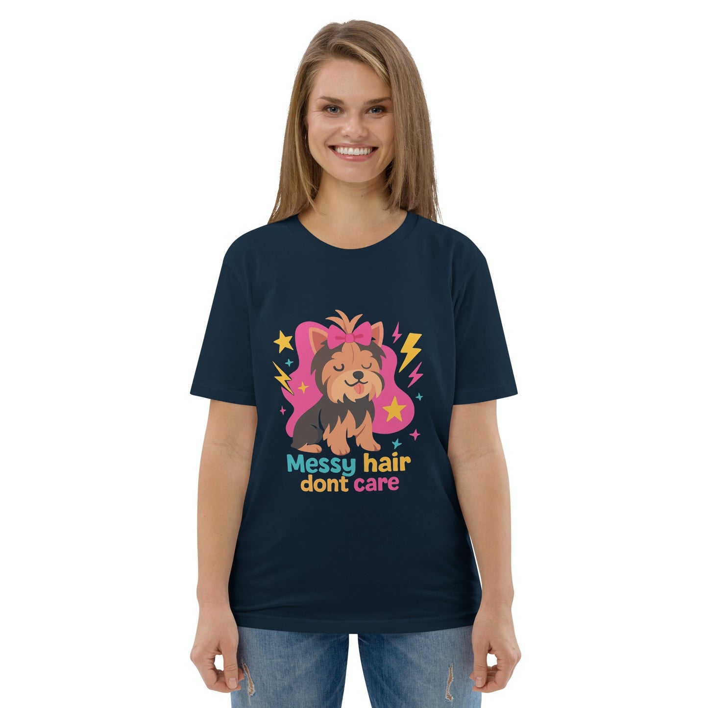 Unisex - Bio - Baumwoll - T-Shirt - Messy Hair - Hundeo Shop