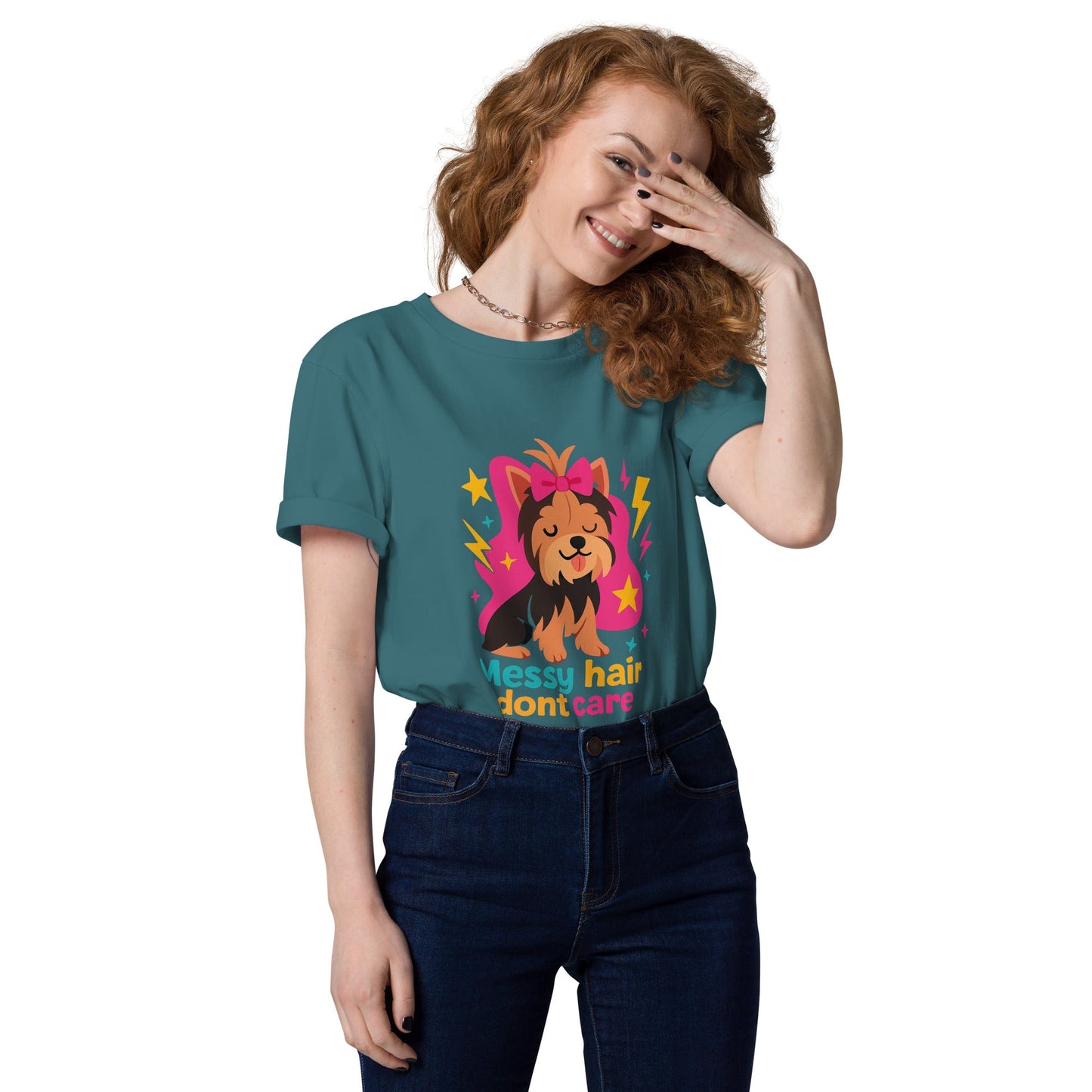 Unisex - Bio - Baumwoll - T-Shirt - Messy Hair - Hundeo Shop