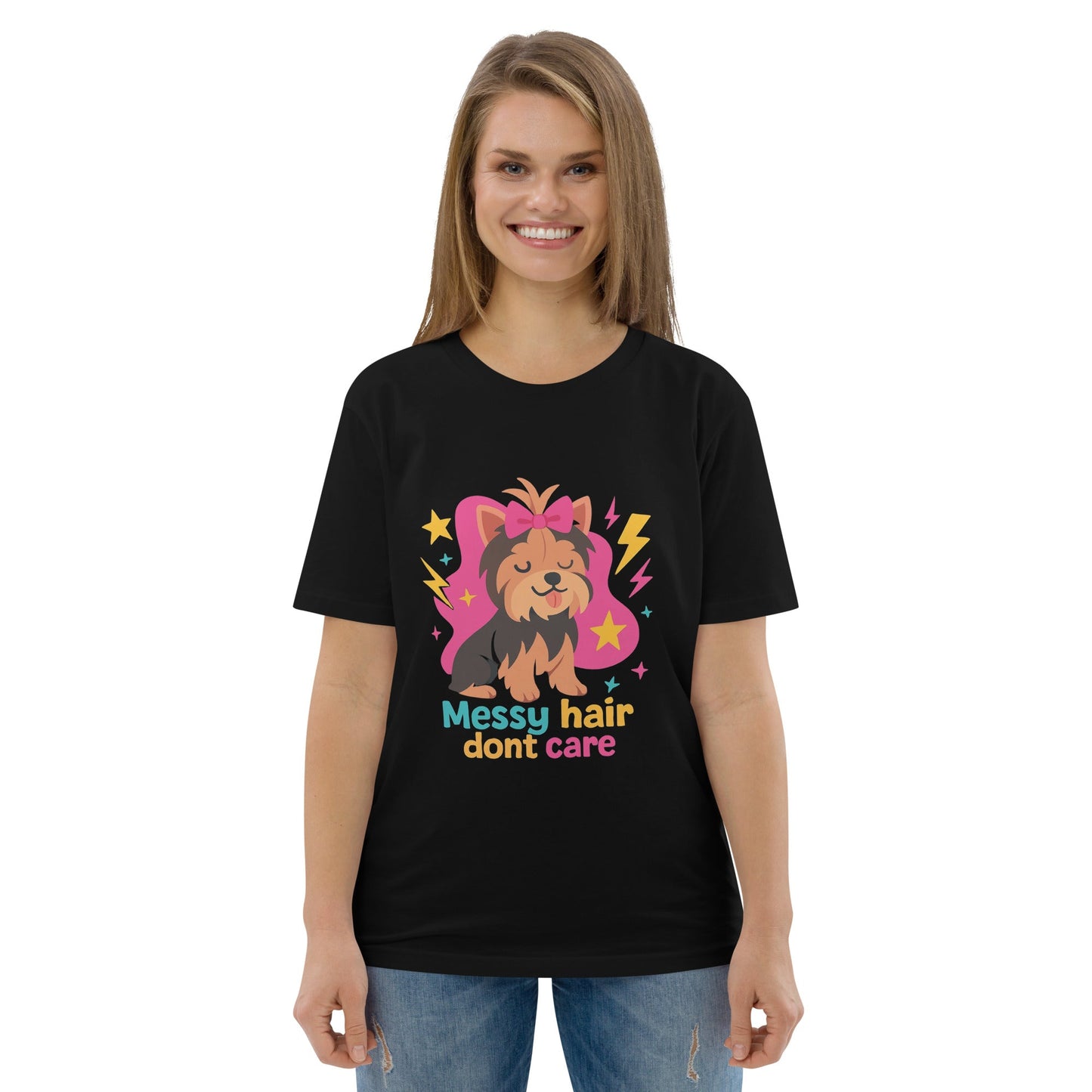 Unisex - Bio - Baumwoll - T-Shirt - Messy Hair - Hundeo Shop