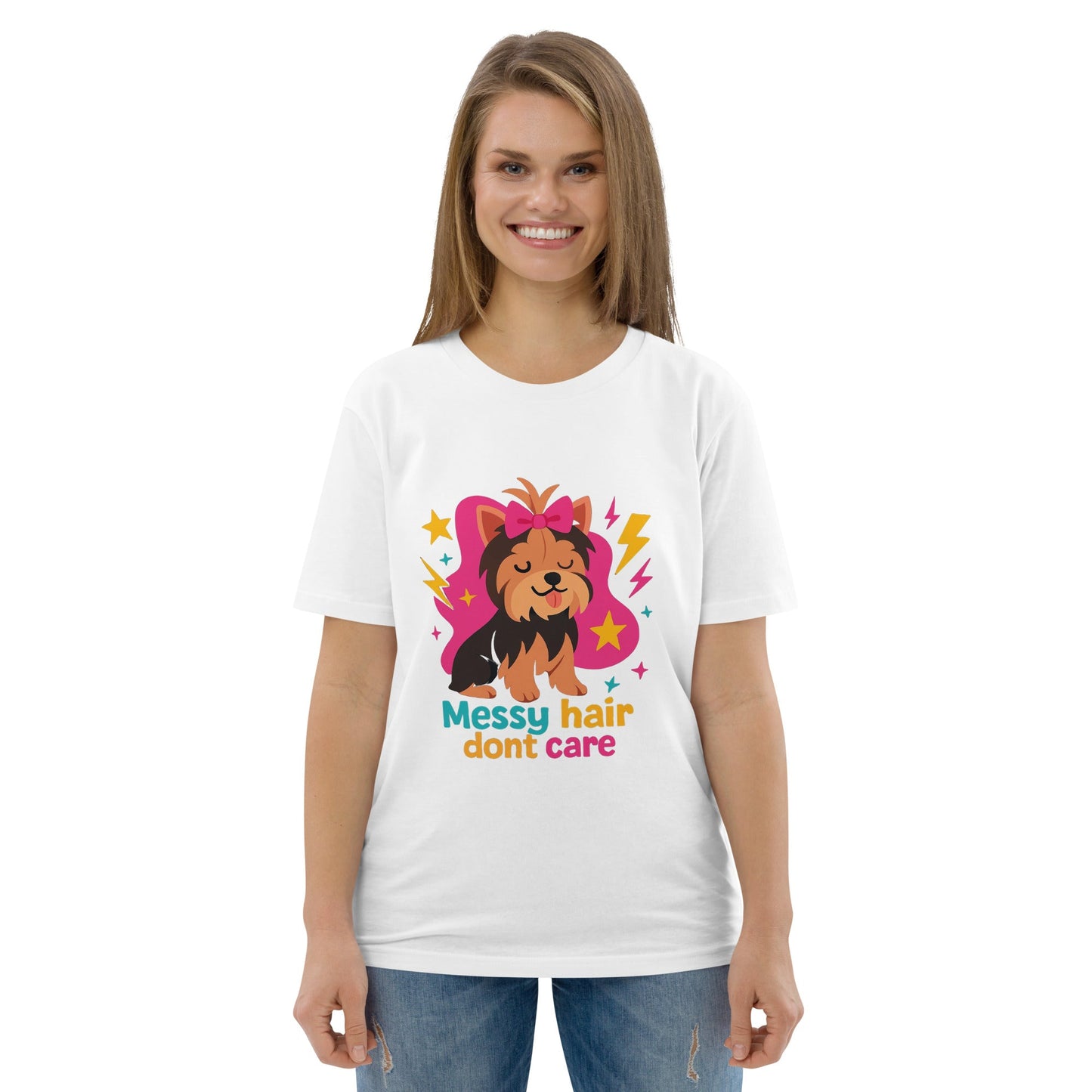 Unisex - Bio - Baumwoll - T-Shirt - Messy Hair - Hundeo Shop