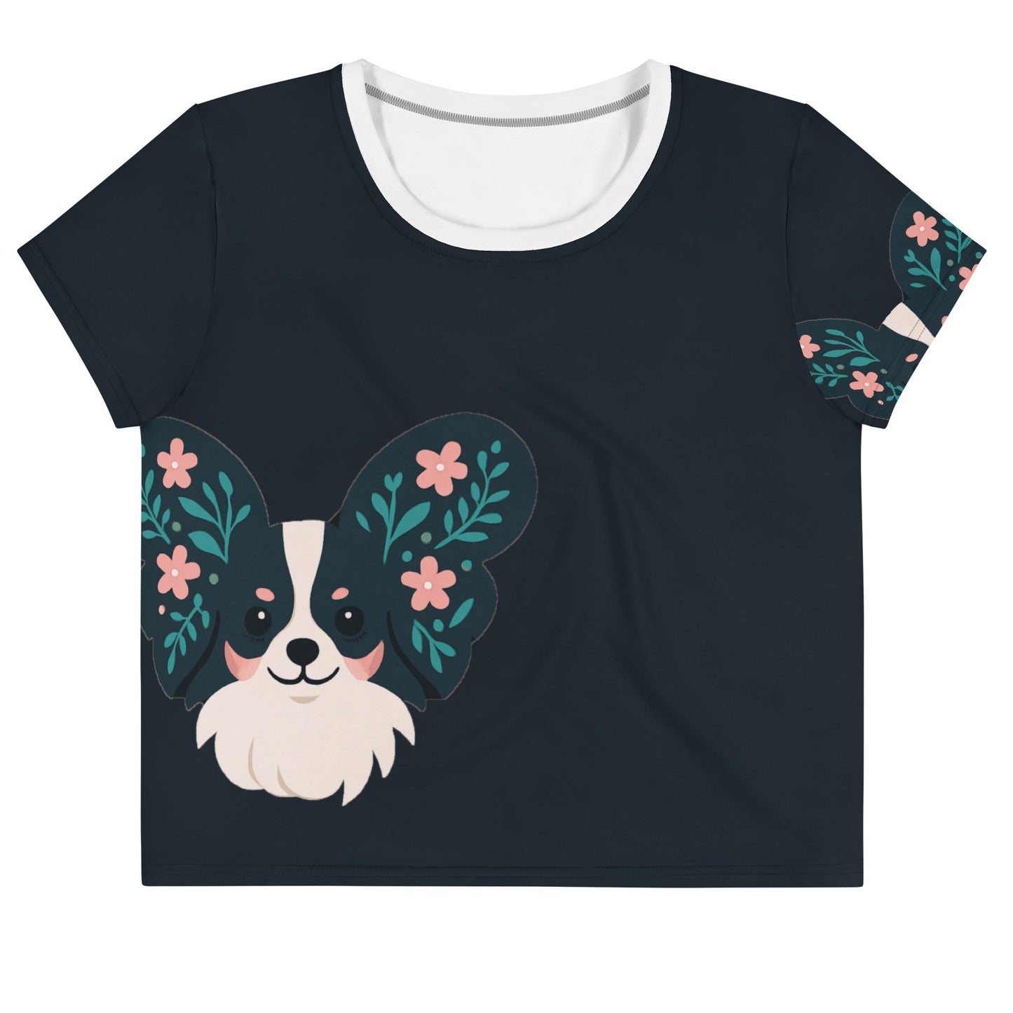 Crop - T-Shirt - Papillon - Motiv - Hundeo Shop