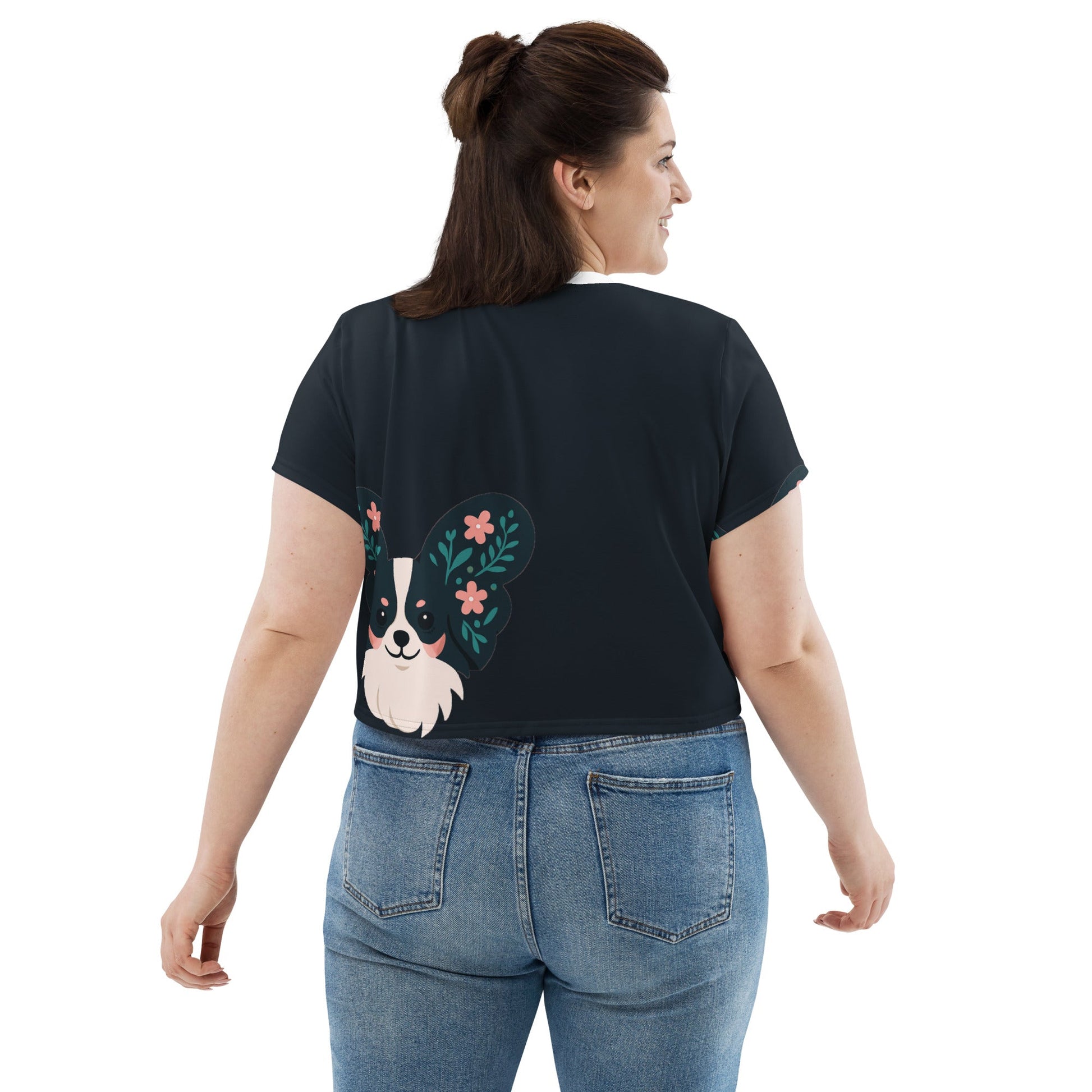 Crop - T-Shirt - Papillon - Motiv - Hundeo Shop