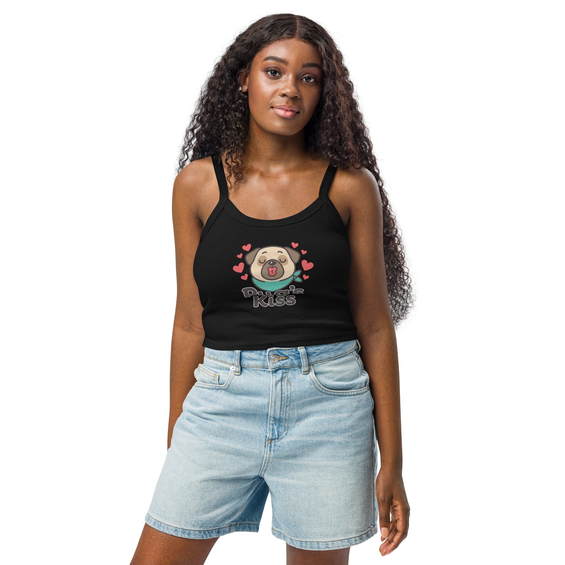 Damen Tanktop mit feiner Rippstruktur - Hundeo Shop