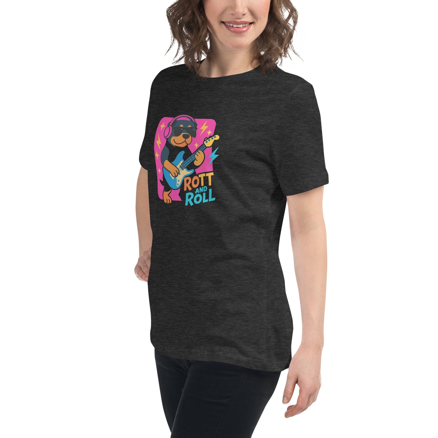 Lockeres Damen - T-Shirt - Rott and Roll - Hundeo Shop