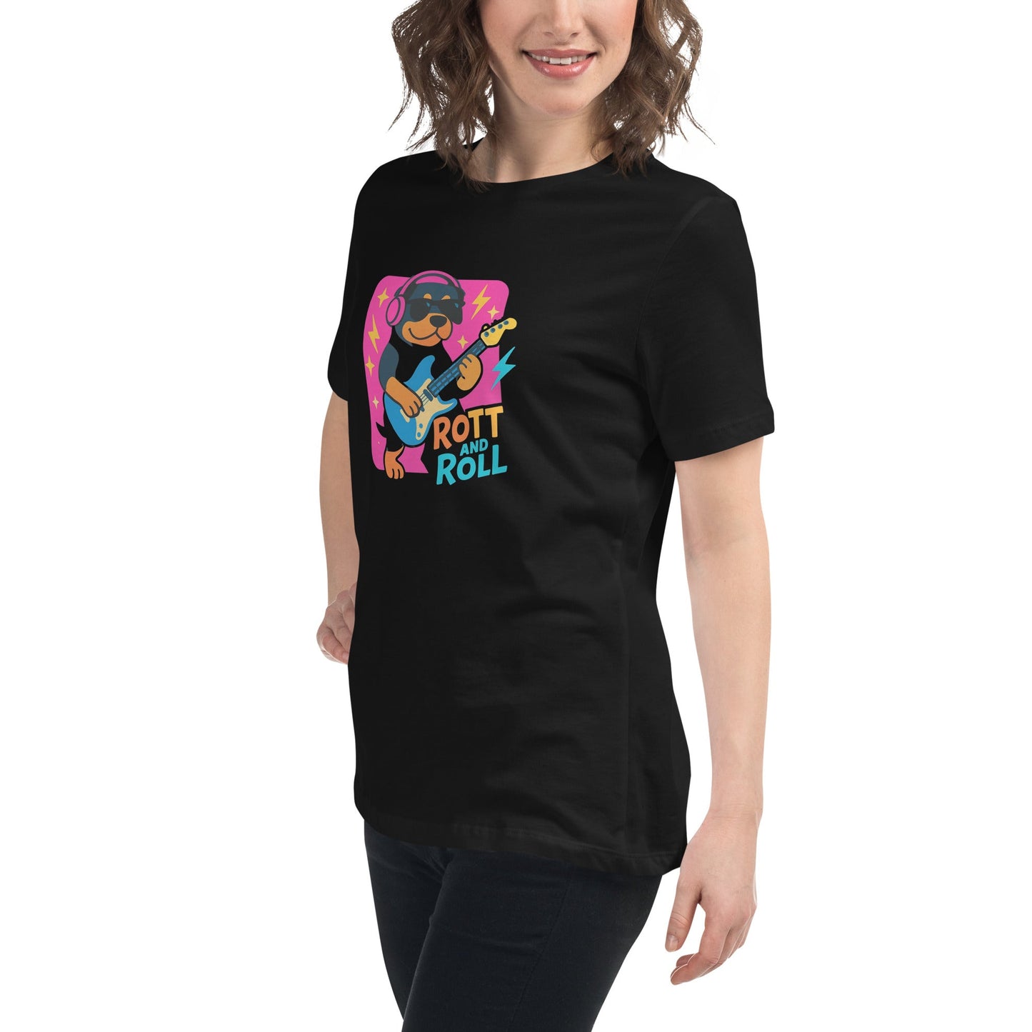 Lockeres Damen - T-Shirt - Rott and Roll - Hundeo Shop