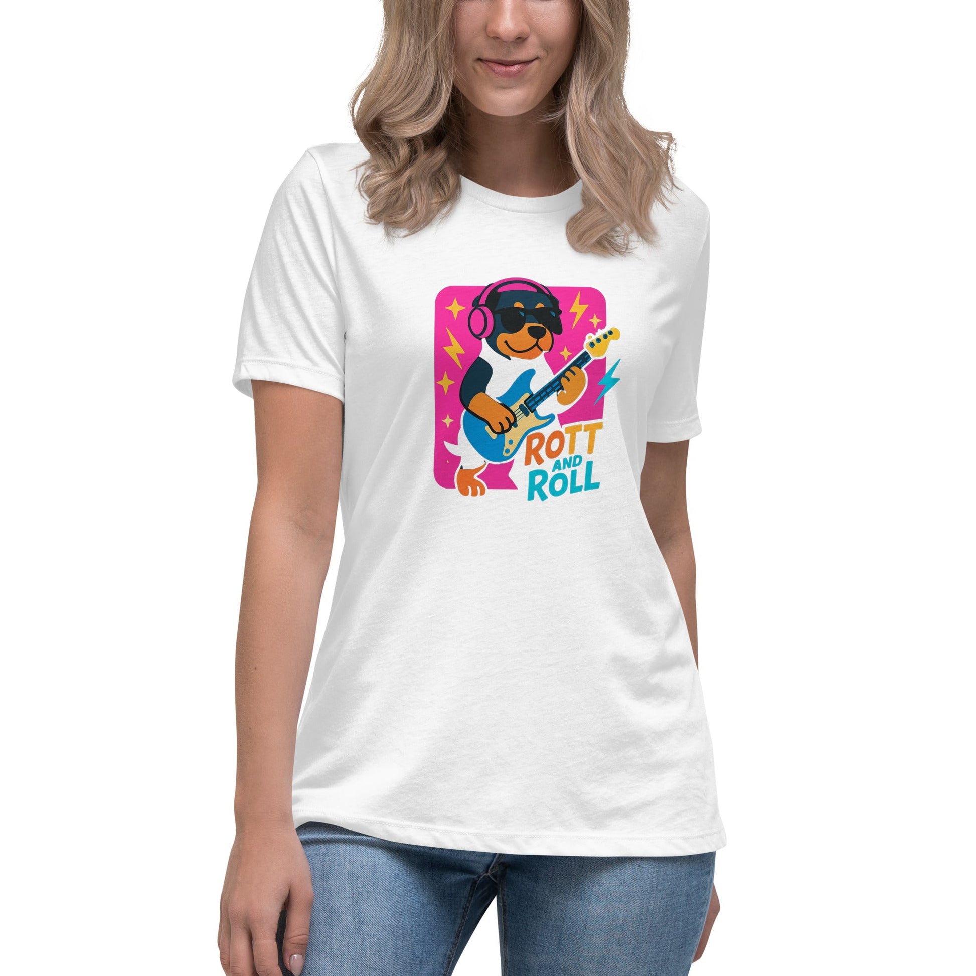 Lockeres Damen - T-Shirt - Rott and Roll - Hundeo Shop