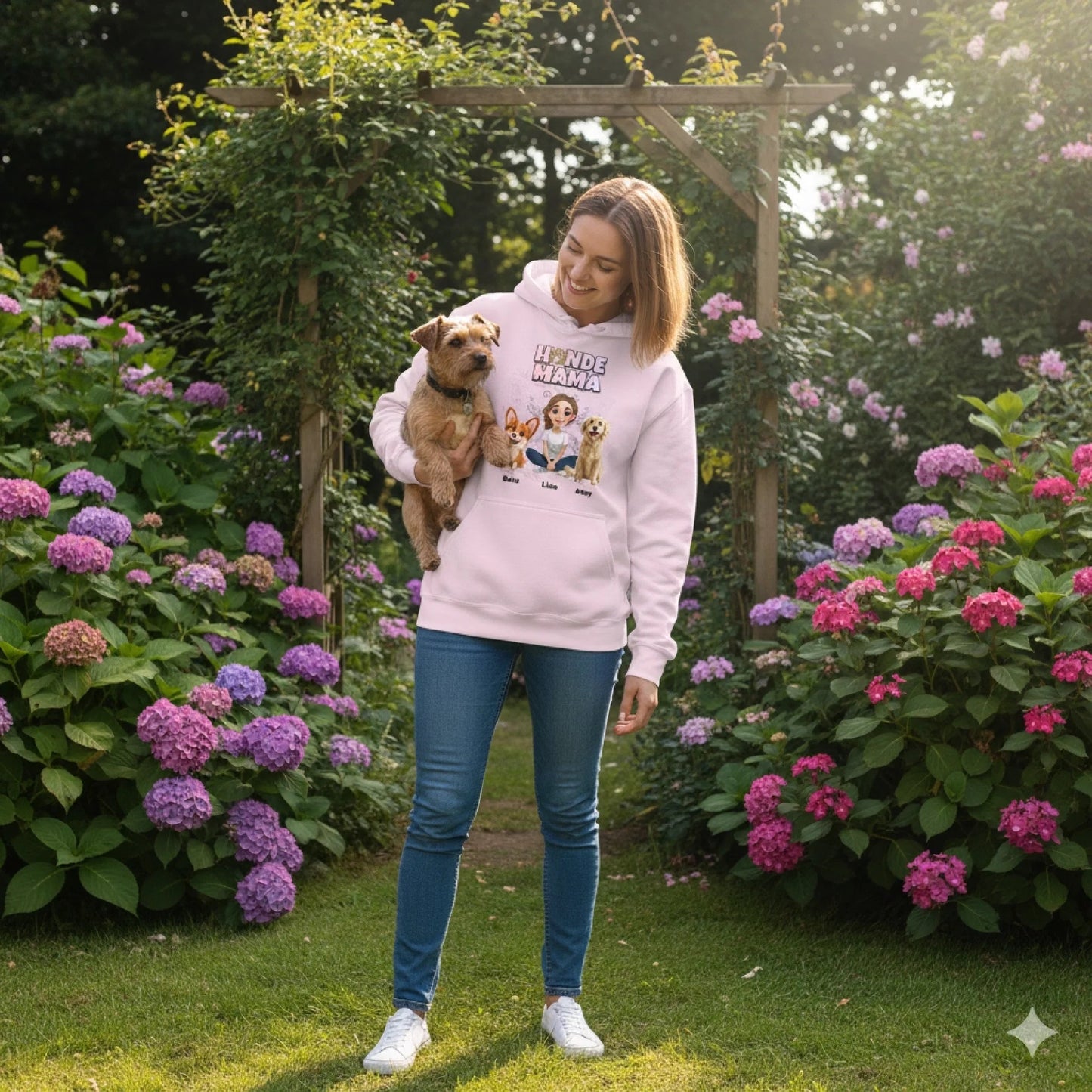 Personalisierter Hoodie ''Hundemama x Butterfly" - Hundeo Shop