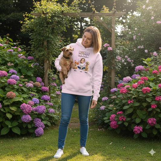 Personalisierter Hoodie ''Hundemama x Butterfly" - Hundeo Shop
