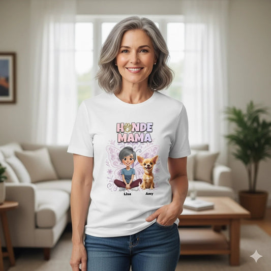 Personalisiertes T-Shirt ''Hundemama x Butterfly" - Hundeo Shop